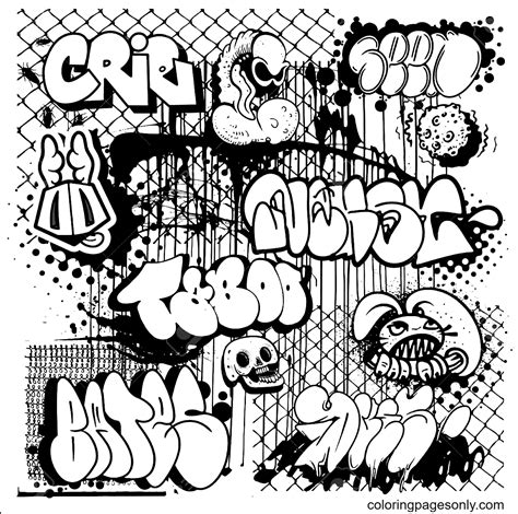 Graffiti Coloring Pages - Free Printable Coloring Pages