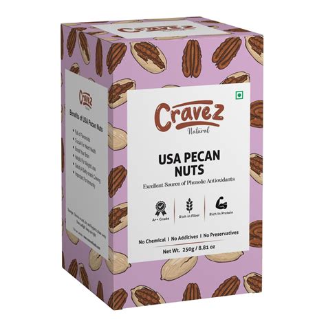 cravez Natural Usa Pecan Nuts -200 Gm (Grade A ++ Nuts, Premium Size ...