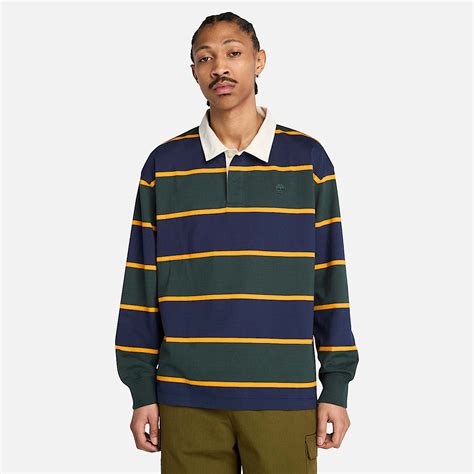 Rugby Polo Shirt in Dark Blue/Dark Green