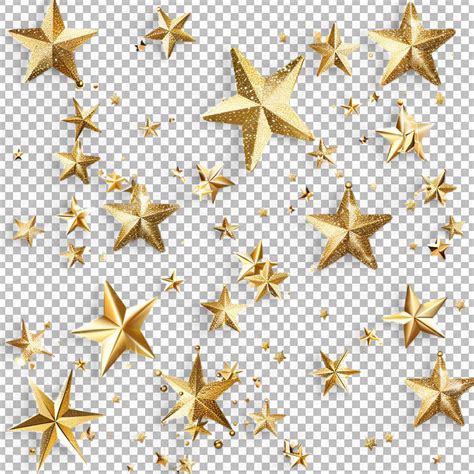 Gold stars on transparent background png | Premium AI-generated PSD