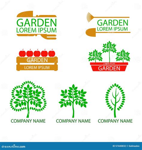 A Set Of Garden Logos Vector Illustration | CartoonDealer.com #57440534