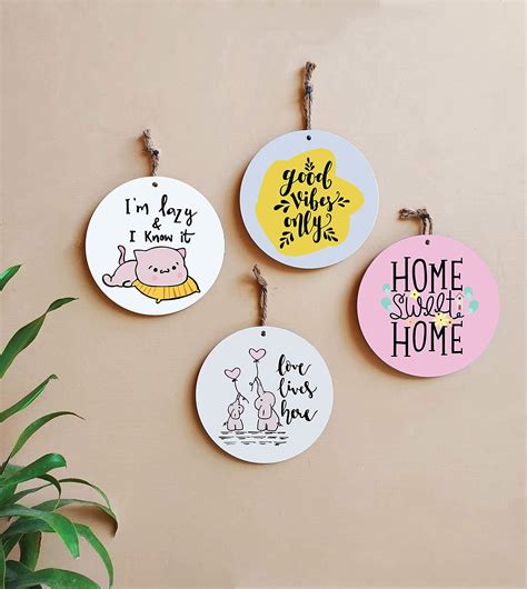 VVWV® Cute Home Quotes Wall Hanging Round Shaped Home Decor Plates for ...