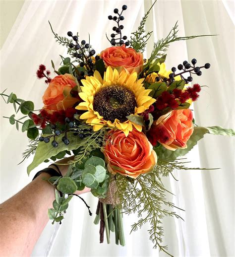 Fall Wedding Bouquet, Rustic Autumn Bridal Bouquet, Boho Wedding ...