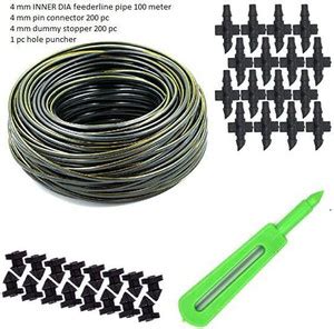 PEP SOLUTION 4MM Feeder Pipe 100 Meter Pin Connector Dummy Stopper ...
