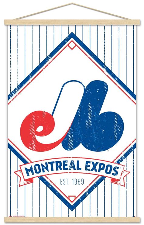 MLB Montreal Expos - Retro Logo 19 Wall Poster with Magnetic Frame, 22. ...