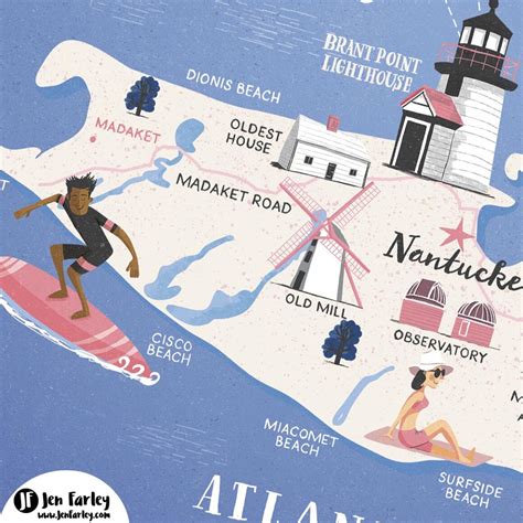 Nantucket Island Map | Jennifer Farley Picture Books, Illustration ...