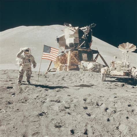 Saluting the flag: Astronaut David Scott performs military salute ...