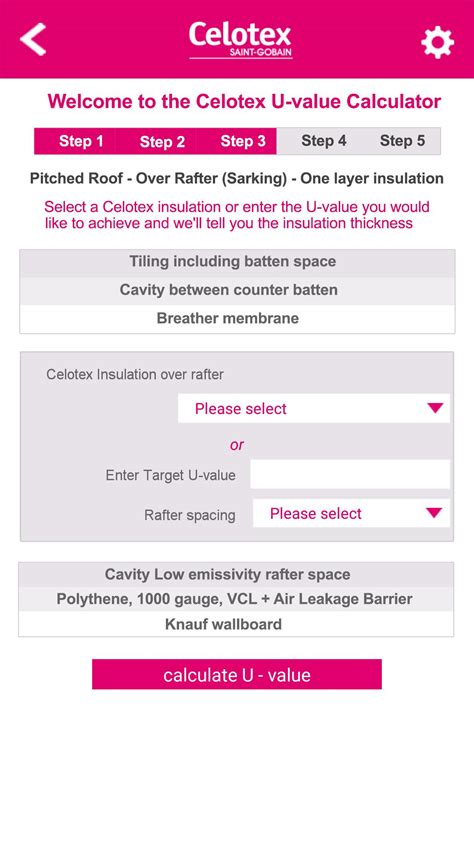 Celotex U Value Calculator