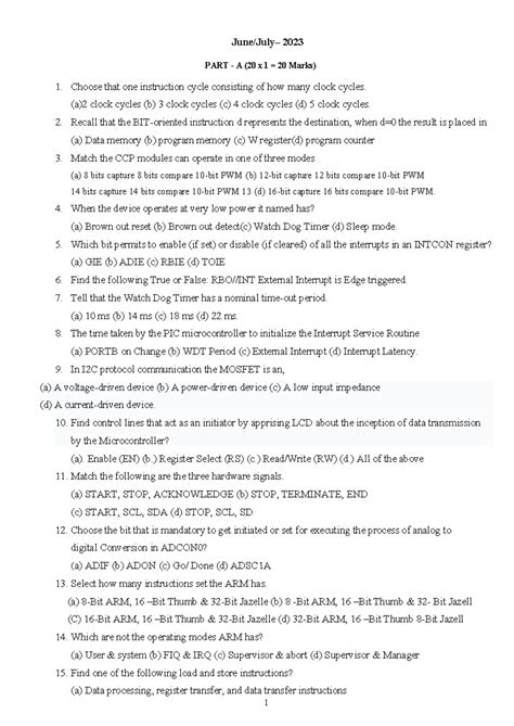 191BM621 - Advanced Microcontroller AND ITS Applications - 1 June/July ...