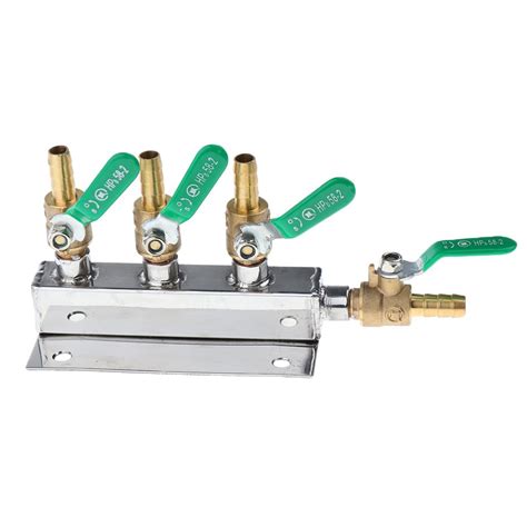 Buy Yuan 3-Way Splitter CO2 Beer Gas Manifold/Distributor 1/8" Shutoff ...