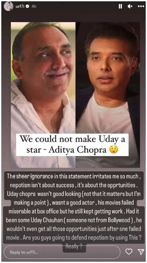 Uorfi Javed slams Aditya Chopra's nepotism remark: It isn't about ...