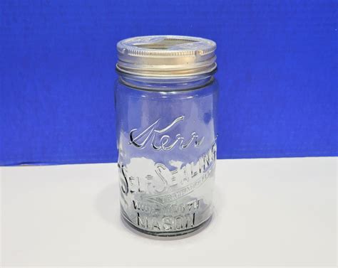 Vintage Kerr Self Sealing Wide Mouth Canning Jar with Delineator Lid