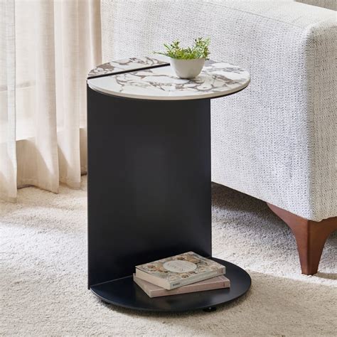 Buy Amaze Sintered Stone Top Accent Table - Black from Home Centre at ...