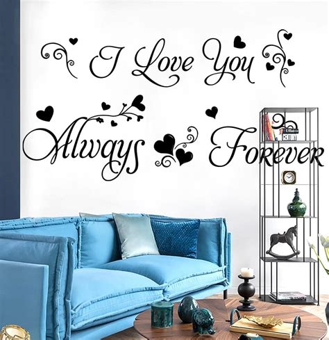 Datesno Black Vinyl Wall Decor I Love You Always & Forever India | Ubuy