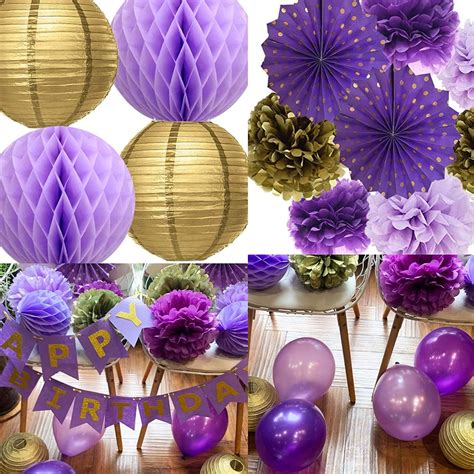 Qian'sParty 40th Birthday Decorations for Women Purple Gold India | Ubuy