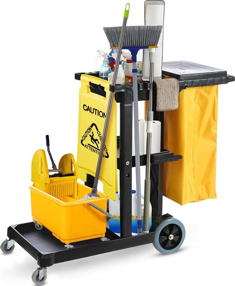 Houseables Cleaning Cart, Janitorial Cart, Cleaning Carts on Wheels ...