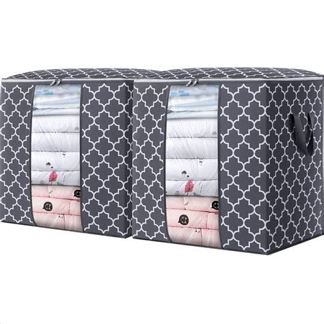 Wiselife Storage Bags 2 Pack 100l Large Blanket Clothes Organization ...