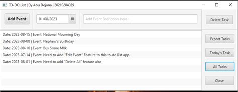 Java to Do List 的图像结果