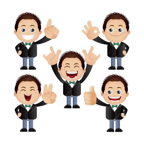 Cute set set of man character | Premium Vector