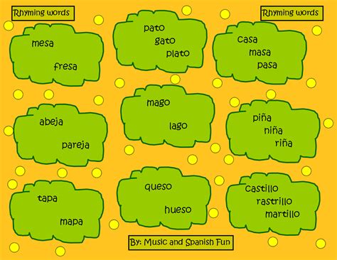 Rhyming Words In Spanish - Letter Words Unleashed