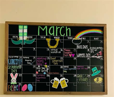 Kate and laurel beatrice 29 x 23 framed chalkboard calendar in brown ...