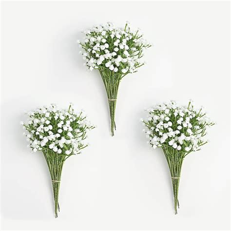 Amazon.com: Yastouay Babys Breath Artificial Flowers, 10Pcs Fake White ...