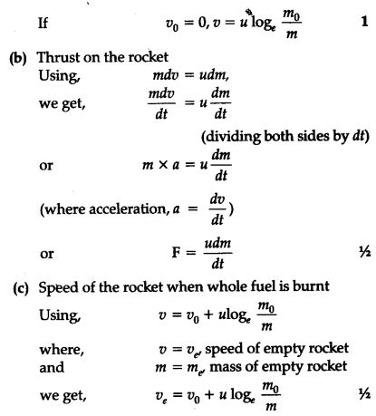 In the case of rocket propulsion derive expression for - CBSE Class 11 ...
