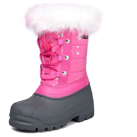 Kushyshoo Girls' Warm Waterproof Snow Booties, Anti-Slip Winter Boots ...