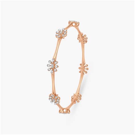 Floral Charm Diamond Bangle