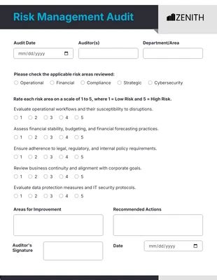 Image result for Audit Form Examples
