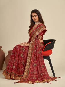 Buy Saree Nx Self Design, Printed, Embellished, Digital Print Bandhani ...