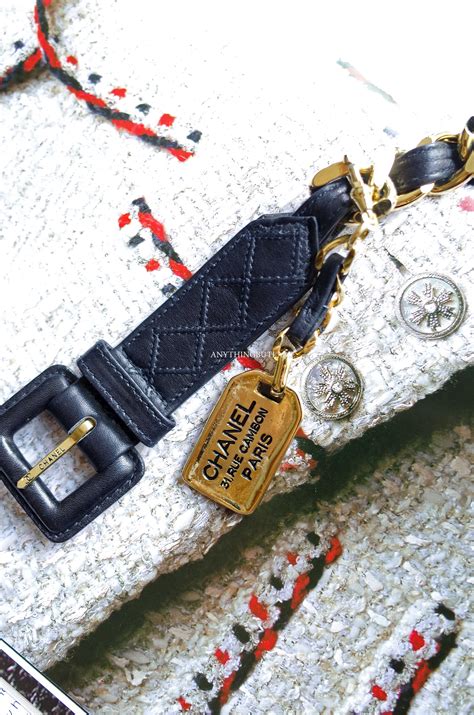 Vintage Chanel Black Leather With Charm size 70 | LINE SHOPPING