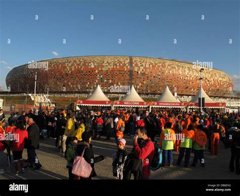 crowds arrive final Soccer City stadium FNB Stadium in Soweto in ...