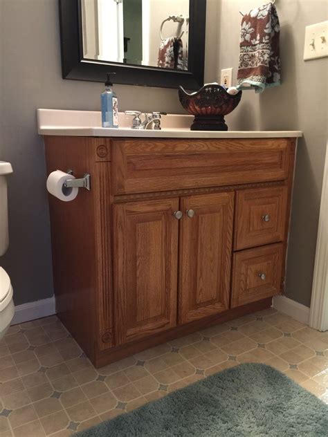 White Bathroom Vanity With Oak Trim at Amelia White blog