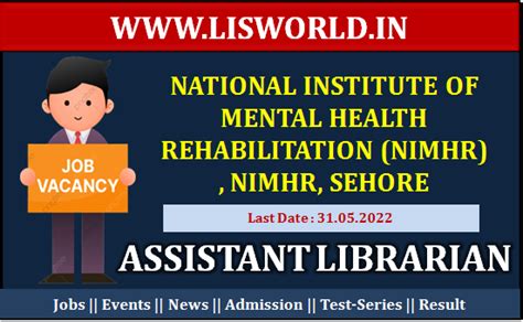 Recruitment for Assistant Librarian at NIMHR, Sehore, Last Date : 31/05 ...