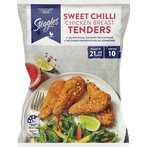 Calories in Steggles Sweet Chilli Chicken Tenders Calorie Counter Australia