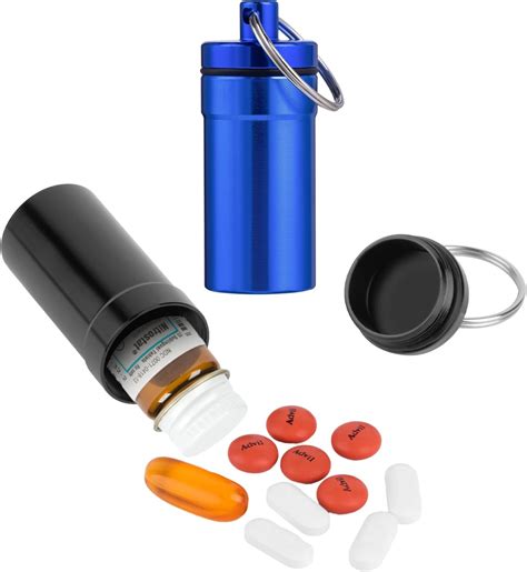 Amazon.com: Keychain Pill Holder for Nitroglycerin Mini, 2 Pack ...