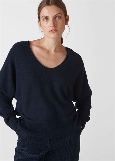 Navy Relaxed Cashmere Sweater | WHISTLES