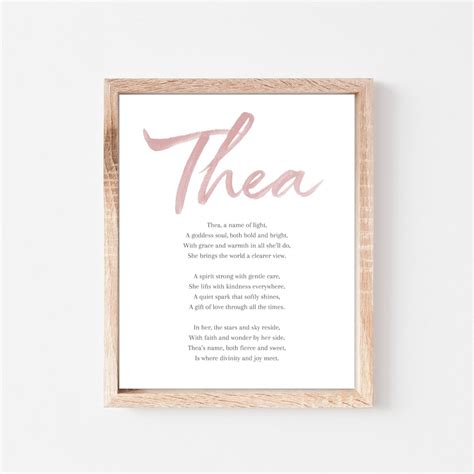 Thea Baby Name Meaning Poem Baby Names Nursery Sign Girl Names ...