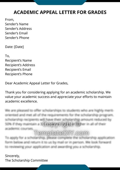 Academic Appeal Letter Template | dev.onallcylinders.com