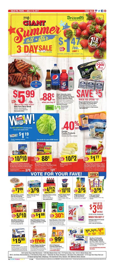 Giant Food Weekly Sales Circular