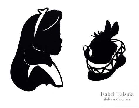 Alice In Wonderland Silhouette Stencil