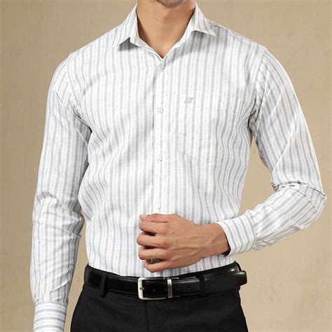 STRIPED LINEN SHIRT | SINGLE POCKET STRIPE SHIRT FOR MEN-Green