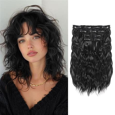 Amazon.com : Doremi Black Curly Hair Extension 12 Inch Black 4PCS Black ...