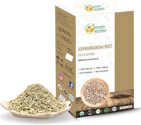 Amazon.com: Herbs Botanica Organic Ashwagandha Root C/S Tea Cut TBC for ...