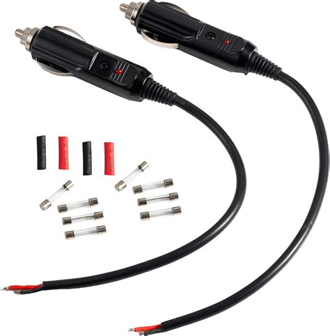 Amazon.com: Cigarette Lighter Male Plug Replacement 12-24V Fused 2 Pack ...
