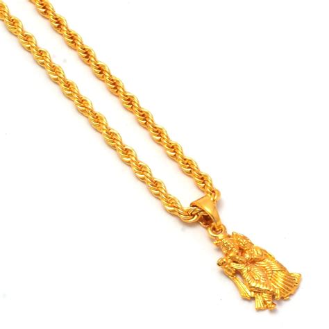 Buy God Radha Krishna Locket with Chain-Golden Radha Krishna Pendant ...