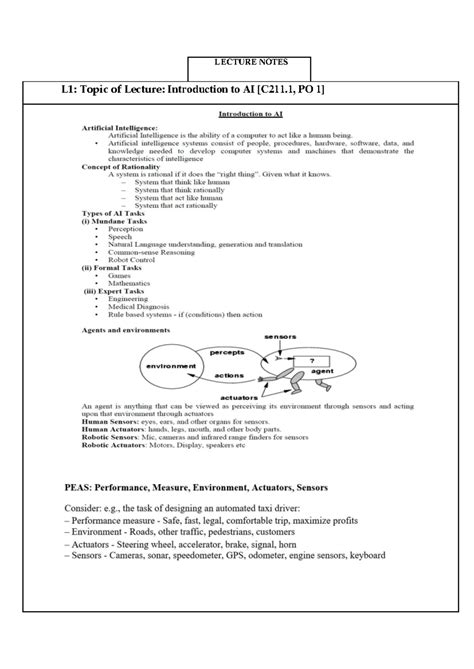 LECTURE NOTES L1-L6: Introduction to AI & Applications (AIML 101) - Studocu