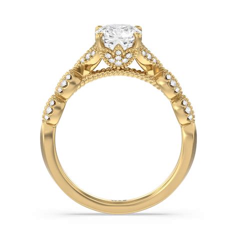 Vintage Filigree Petal 2 1/5 CTTW Round Cut Lab Grown Diamond ...