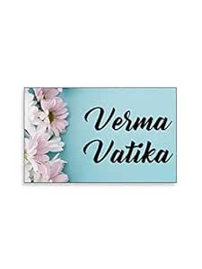 Buy 999Store Printed White Flower for Home Name Plate (MDF_12 X7.5 ...